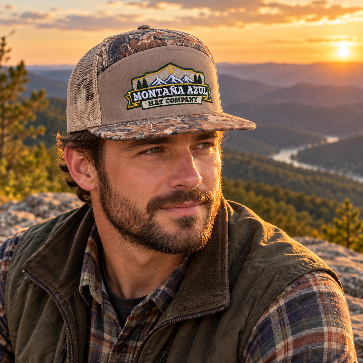 Montaña Azul Hat Co. Richardson 168 – 7-Panel Flat Bill Hat